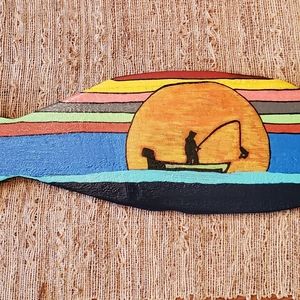 Wooden Nautical Fish with design